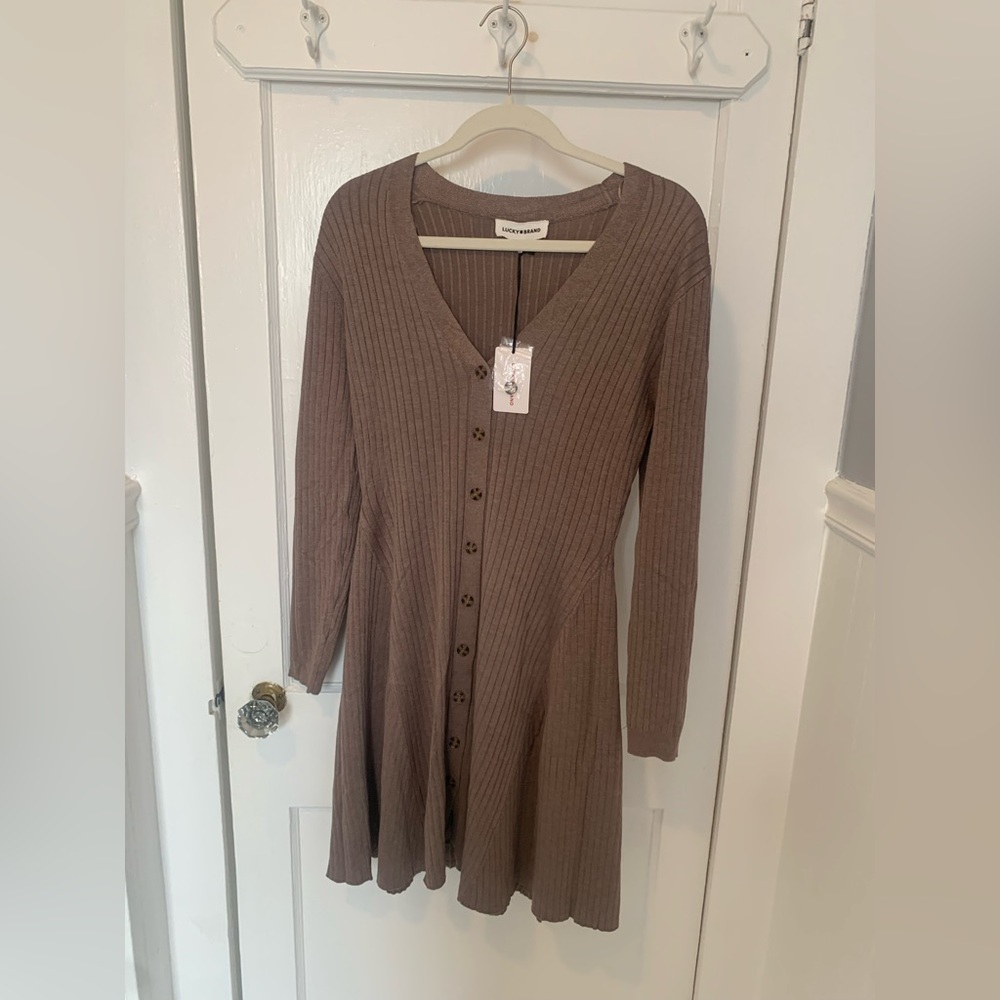 LUCKY chocolate brown sweater dress